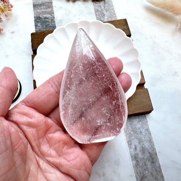 Gorgeous Small Clear Quartz Water Droplet | Clear Quartz Flame - Picture 9 of 10